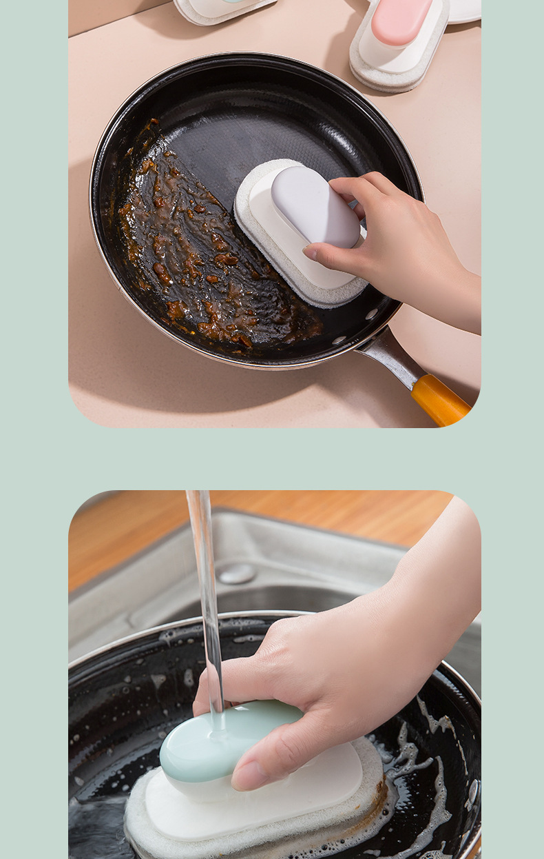 2757 Cleaning brush, stain remover, bathtub brush, tile brush, kitchen stove brush, pot washing magic tool, dish washing sink sponge sponge pic 7