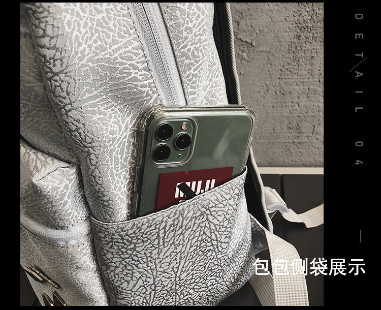 The new sports backpack with cracked white cement for boys and girls is a sporty, casual and fashionable travel backpack that is cool and trendy pic 11