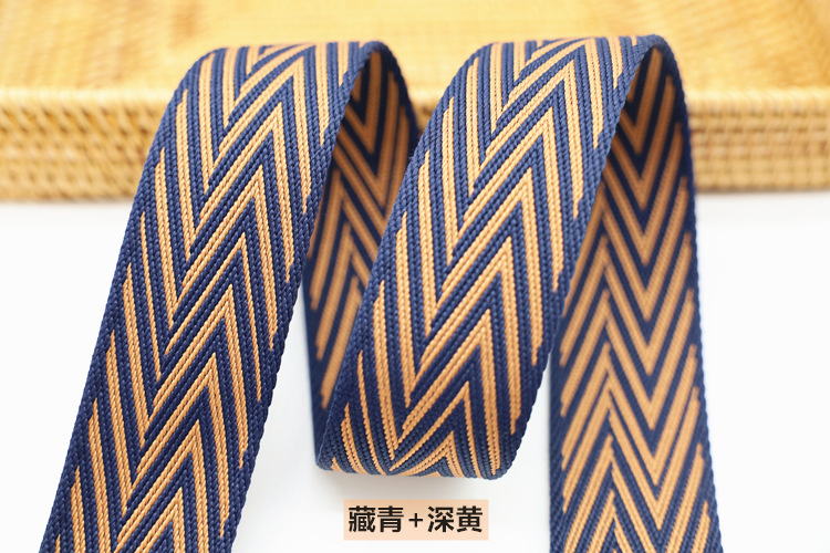 Factory direct supply of wide color polyester jacquard webbing for luggage straps, canvas belts, shoes and hats, and decorative accessories pic 6