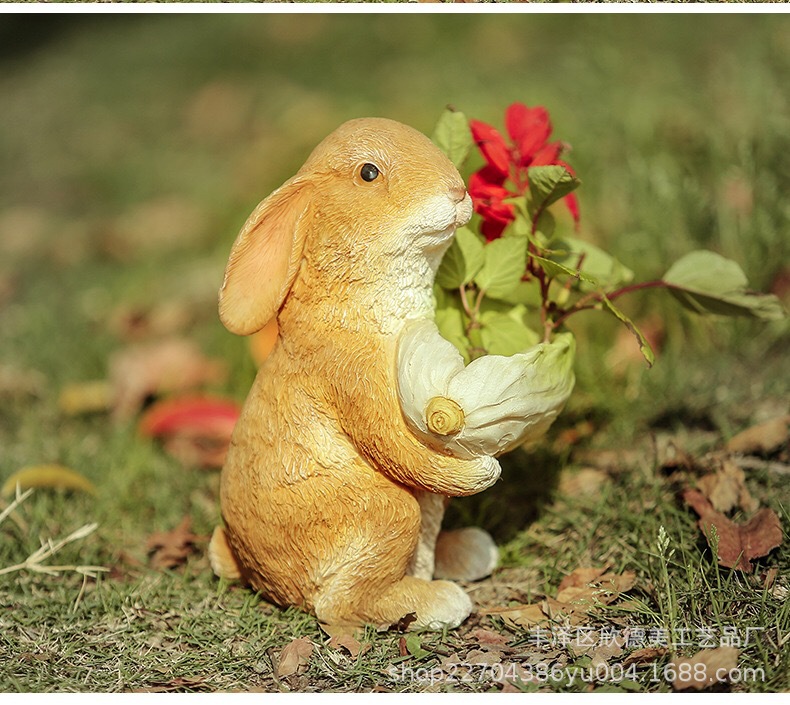 Cross-border supply, little Rabbit outdoor garden ornaments, potted plants, landscaping, bonsai sculptures, decorative items, resin handicrafts pic 9
