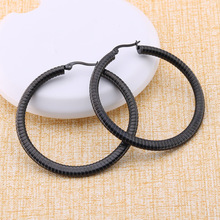 欧美简约不锈钢素圈耳环男女夸张大耳环高级感钛钢时尚耳扣耳环详情7