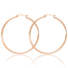 欧美简约不锈钢素圈耳环男女夸张大耳环高级感钛钢时尚耳扣耳环详情14