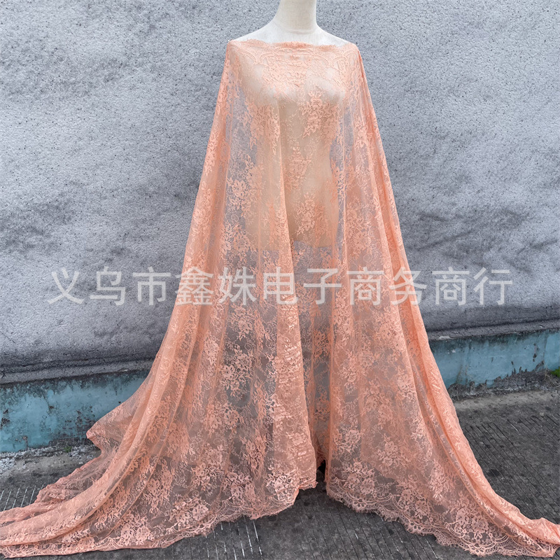 外贸爆款非洲黑人Chantillylace幅宽1.5m*3m厂家现货眼睫毛花详情20