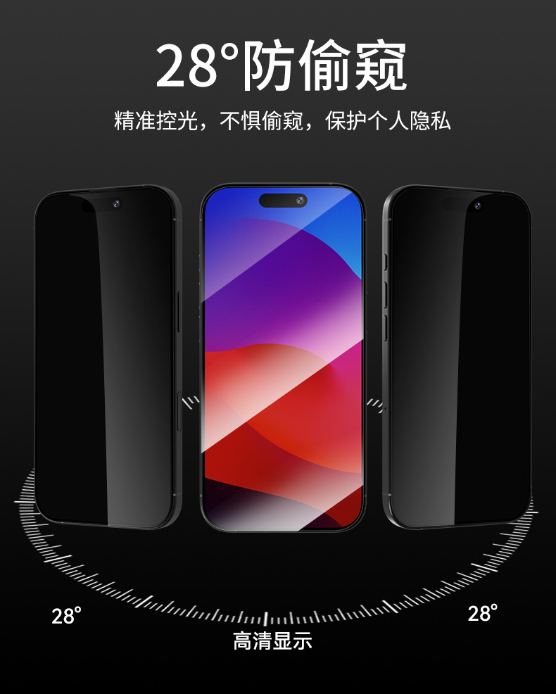 适用苹果17钢化膜iphone17promax手机保护膜防窥无尘仓钢化膜定制详情8