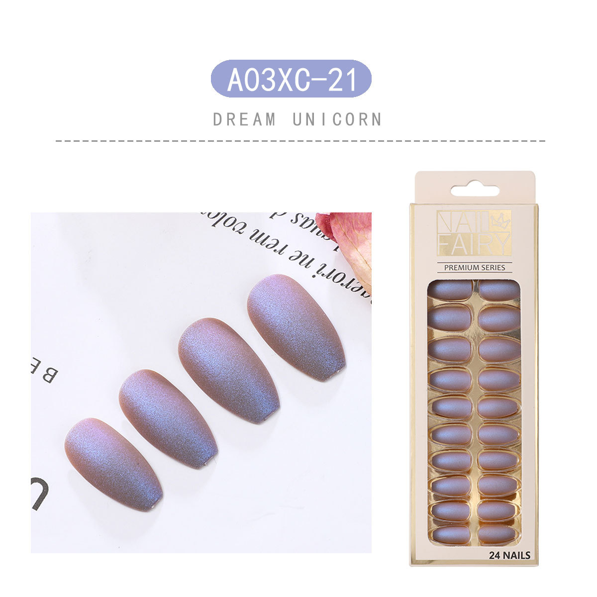 New product: Dazzling matte ballet nails, wearable nail art, finished nail pieces, matte coffin nails, 24 pieces of nail art pieces, fake nails pic 23
