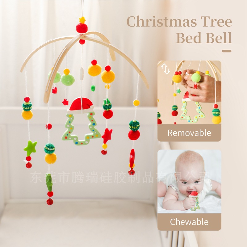 新生婴儿床铃宝宝视觉激发彩色圣诞树床铃悬挂式安抚玩具风铃挂件详情21