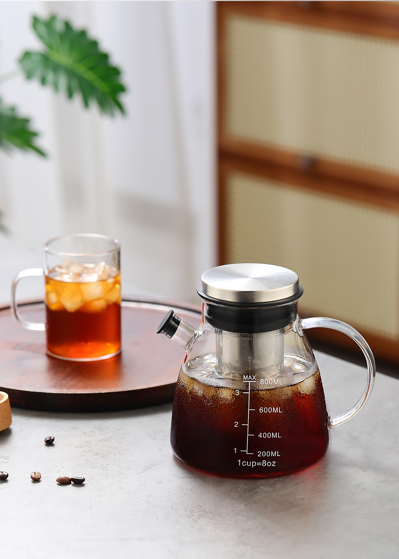 家用大容量冷萃壶咖啡冷泡壶耐高温玻璃泡茶壶过滤冲茶果汁咖啡壶详情22
