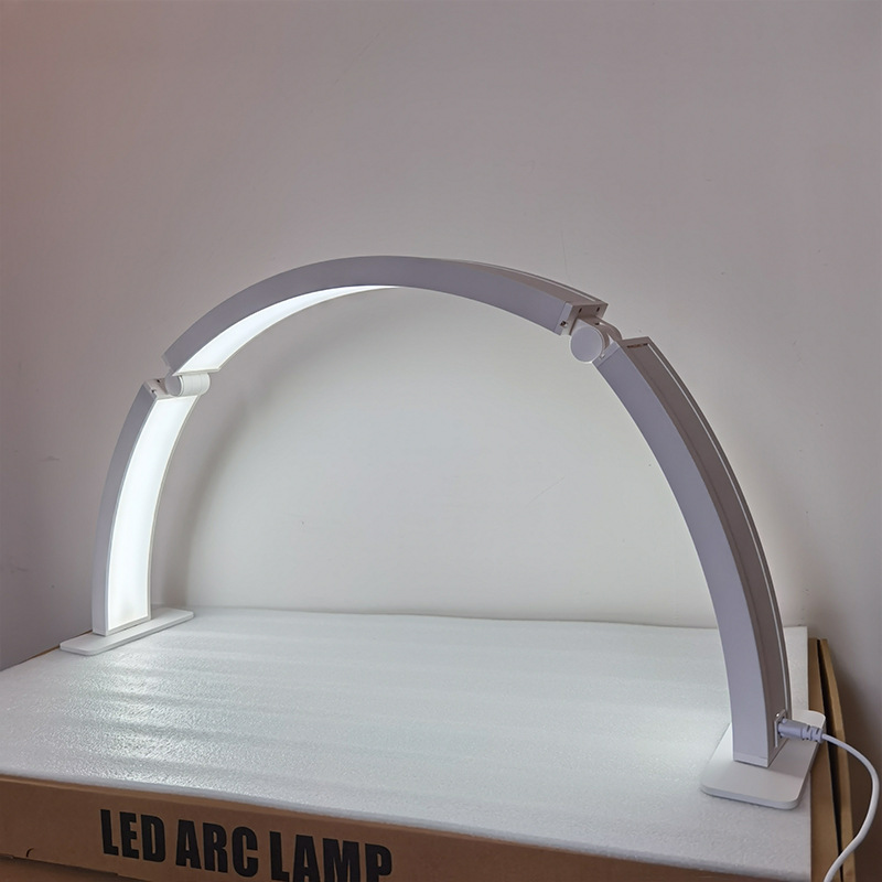 折叠美甲台灯 亚马逊美睫弧形便携式补光折叠u型 折叠桌面半月灯详情4