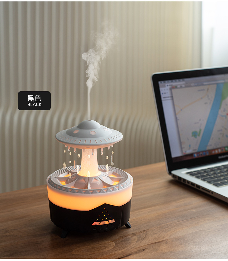 Cross-border new water drop aroma diffuser, humidifier, home thick fog volume, desktop silent remote control essential oil diffuser pic 22