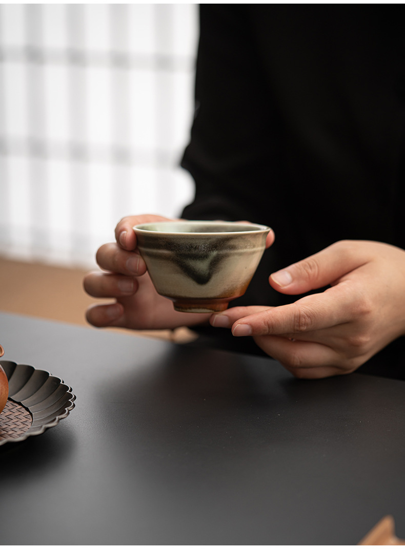柴烧釉茶杯窑变陶瓷品茗杯日式复古主人杯家用功夫茶具茶杯单杯详情11