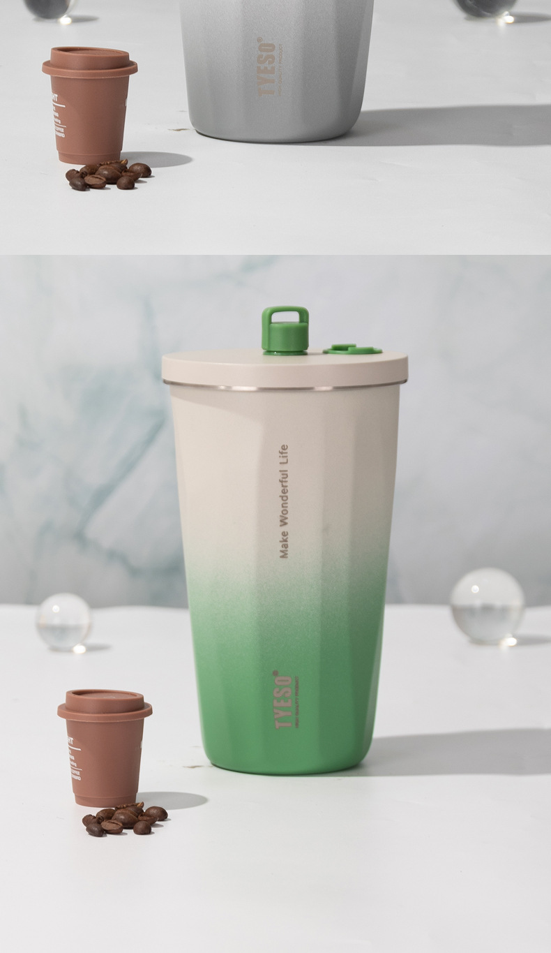 时尚新款学生TYESO真空不锈钢渐变色保温咖啡杯简约大容量车载杯详情10