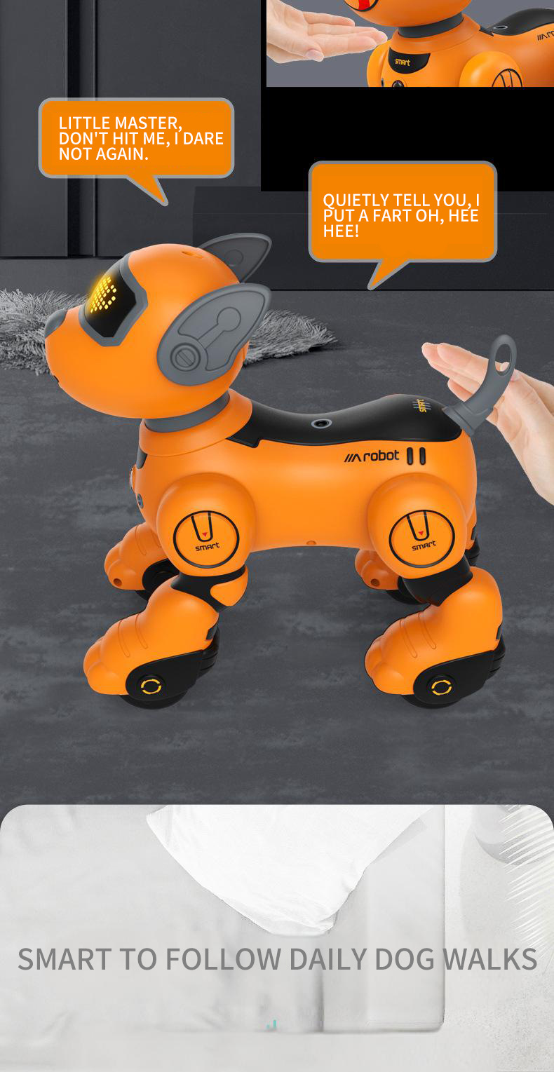 跨境俄语玩具电动机器狗智能语音跟随编程特技狗儿童益智萌机器人详情5