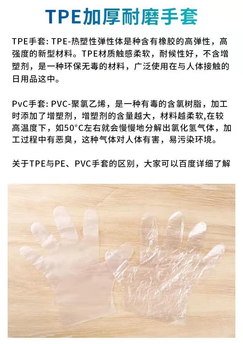 一次性手套食品级防护透明加厚TPE手套一次性tpe手套薄膜手套批发详情10