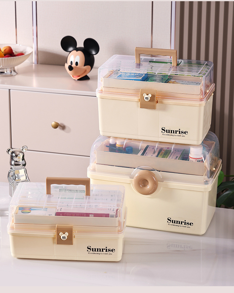 Household medicine box, large-capacity multi-layer medical box, medicine storage box, first aid kit, children's small medicine box, transparent medical box pic 16