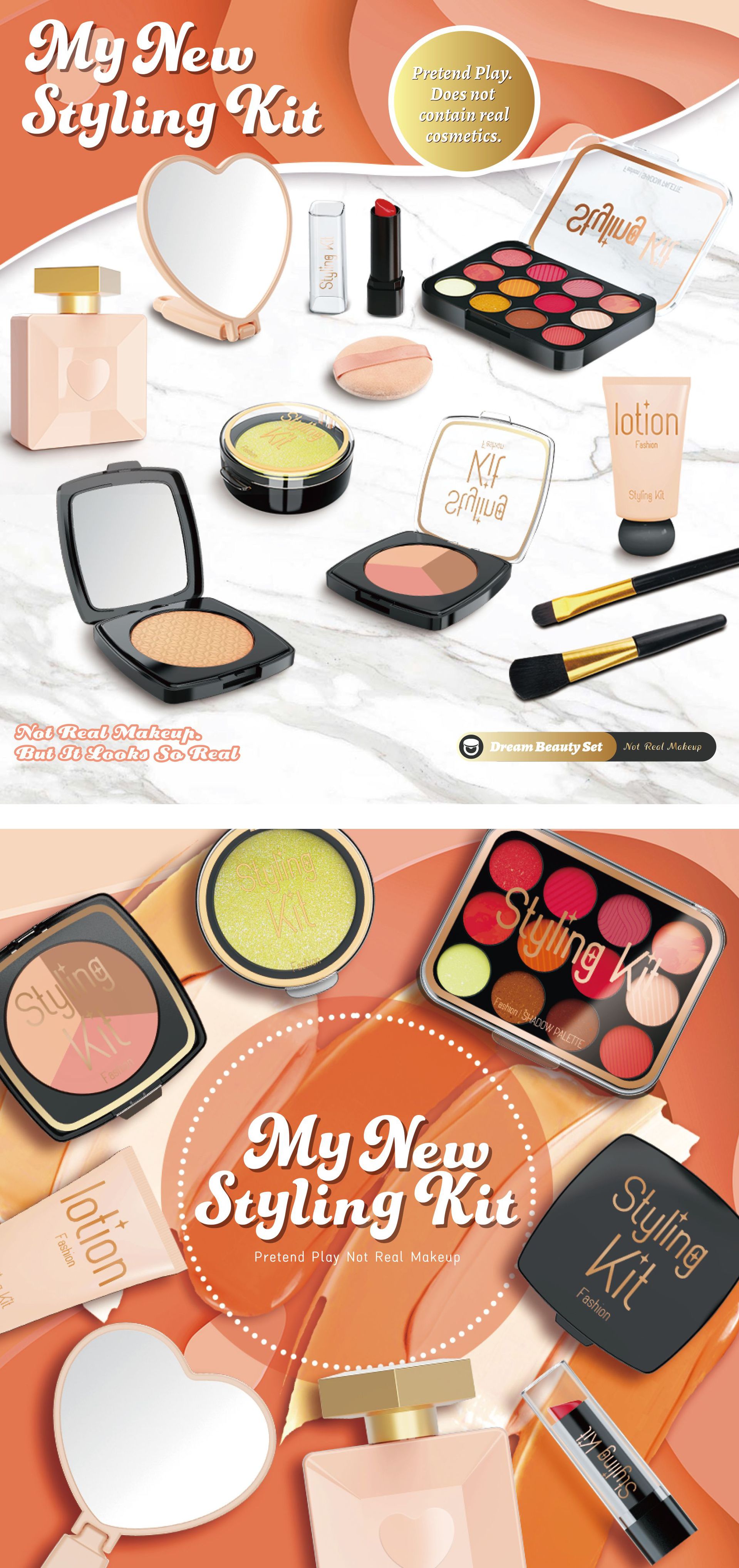 严选跨境新品儿童过家家仿真化妆玩具女孩彩妆套装不可涂抹亚马逊详情31