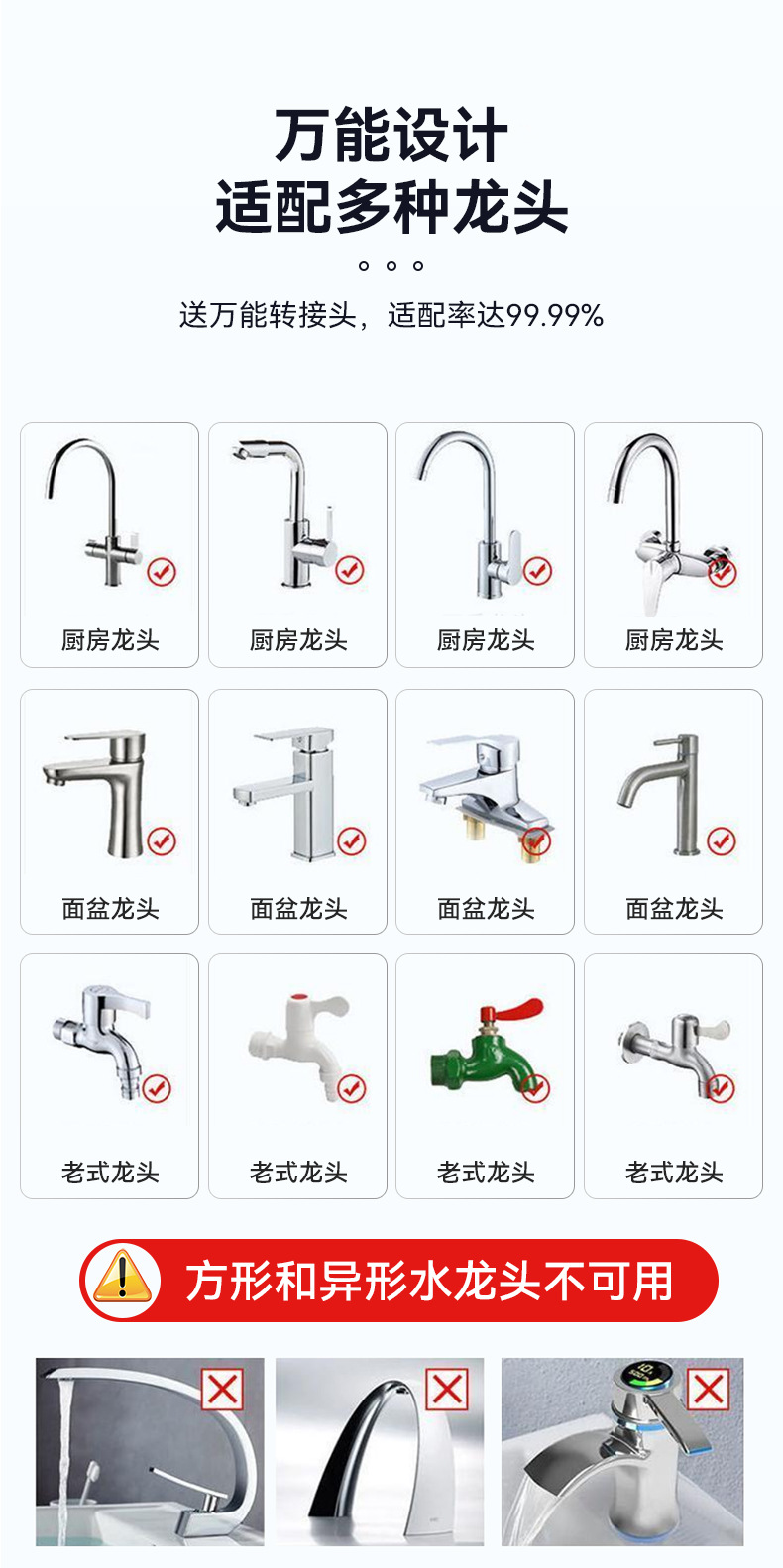 Faucet water purifier, household detachable and washable water filter, kitchen tap water filter, live-streaming cross-border supply water purifier pic 16