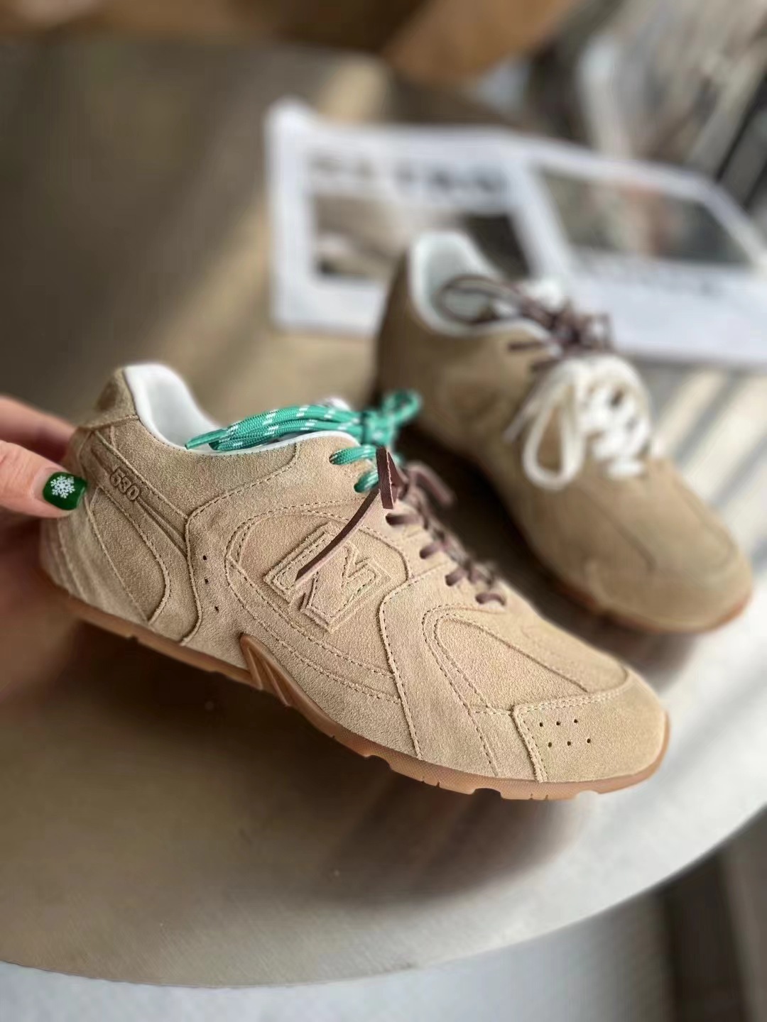 莆田鞋纯原miumiu联名530德训鞋NB女经典复古阿甘鞋休闲鞋情侣鞋详情15