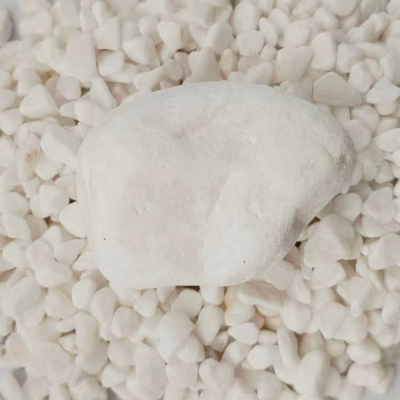 白色抛光鹅卵石 园林景观铺路工程石 自然白雨花石 滚磨石子详情6