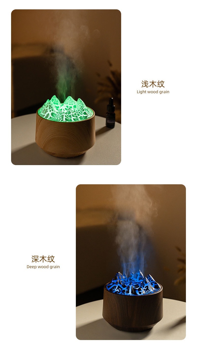 New small flame aroma diffuser, desktop silent air humidifier, super thick fog volume ambient light aroma diffuser wholesale pic 12