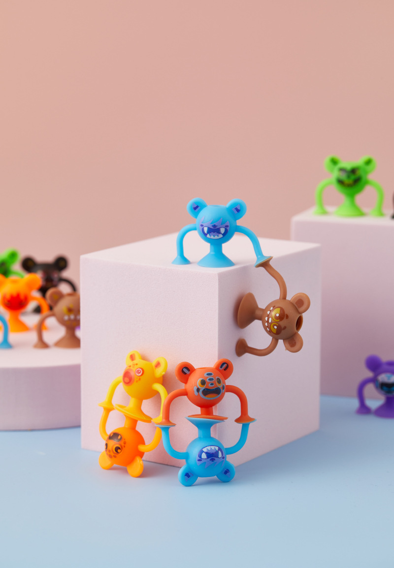 Colorful cartoon monster 3D printed gyroscope toy Kneading Fun capsule Gacha pic 2