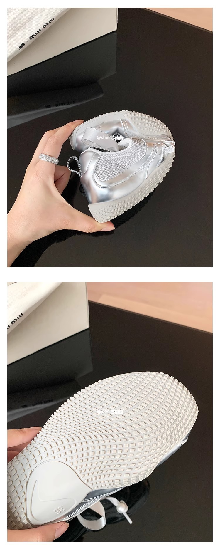 苏茵茵同款 舒芙蕾~华夫网面透气芭蕾运动休闲鞋女德训阿甘鞋详情9