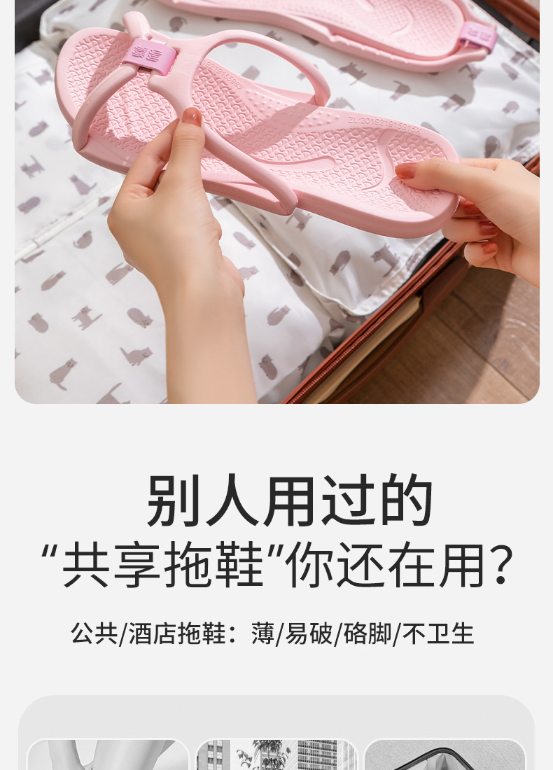 旅行便携式折叠拖鞋女新款出差专用浴室可洗澡防滑旅游沙滩凉鞋男详情2