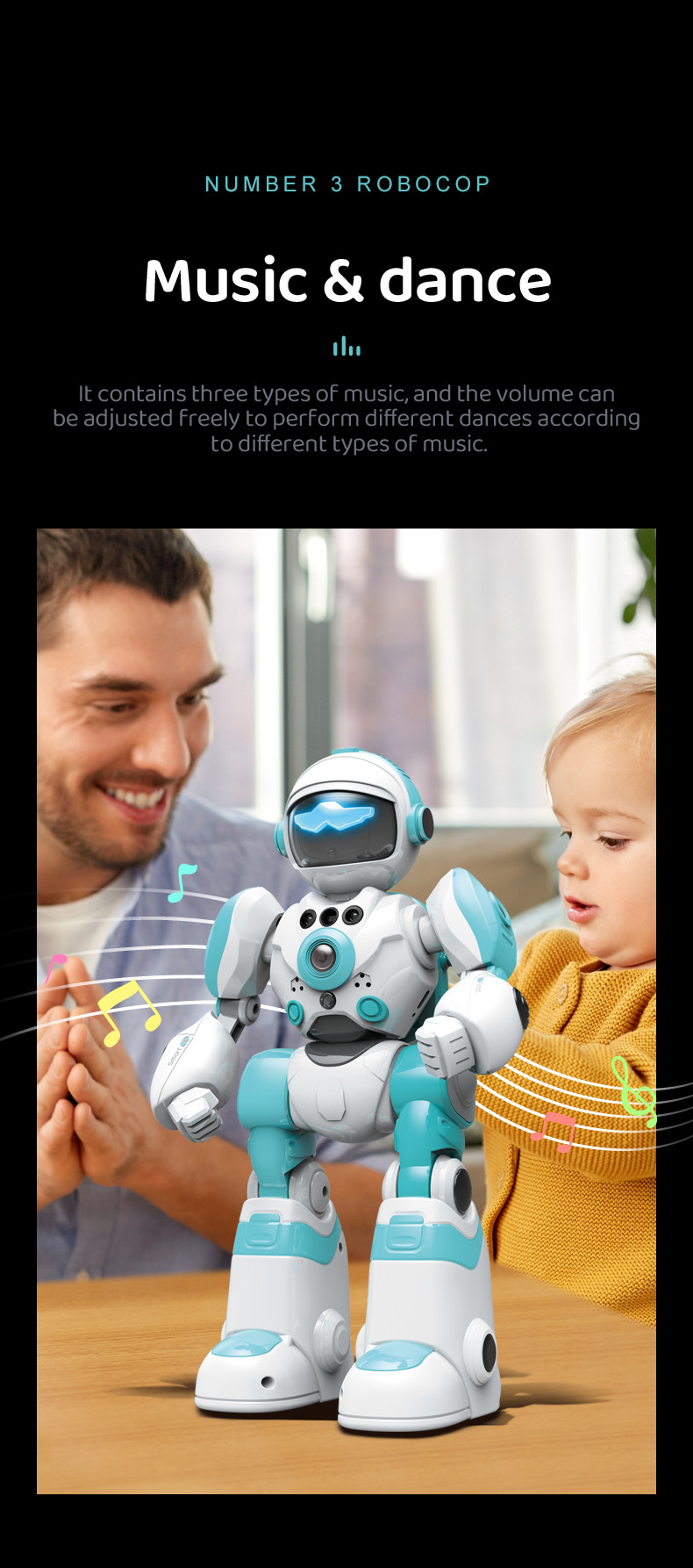 New AI intelligent voice robot, gesture-sensing remote control electric toy, sound and light dancing programmable robot pic 8