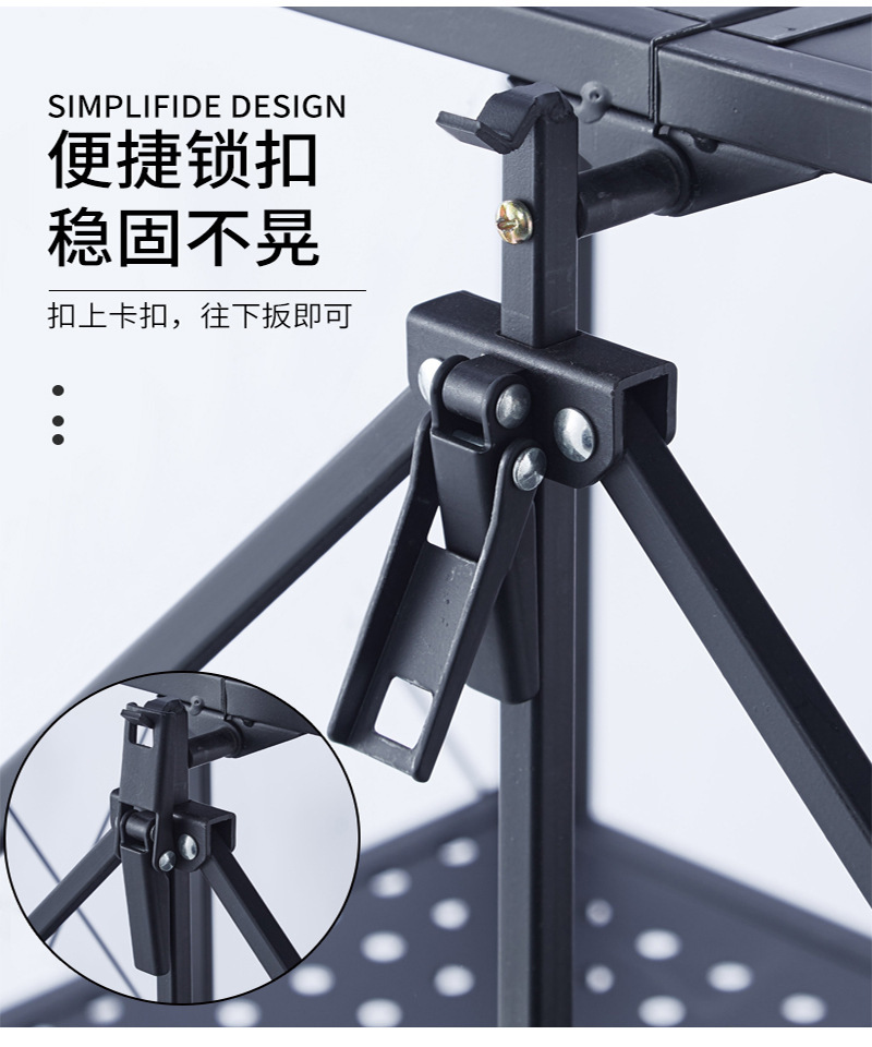 Vertical non-installation folding storage rack, kitchen multi-layer storage rack, bathroom movable storage and storage rack pic 8