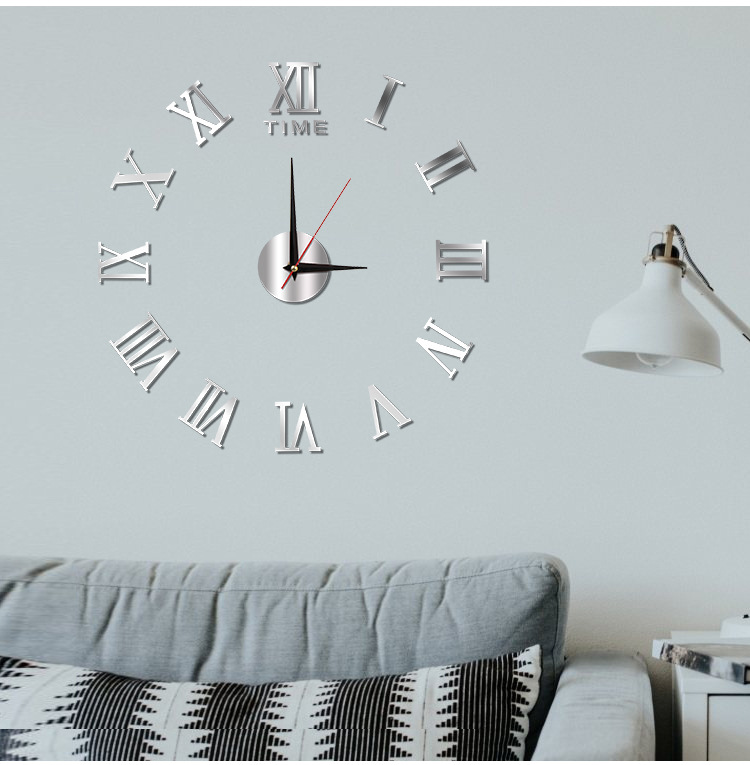 Creative Nordic living room acrylic three-dimensional decorative clock, bedroom diy silent wall clock, home wall-mounted clock pic 22