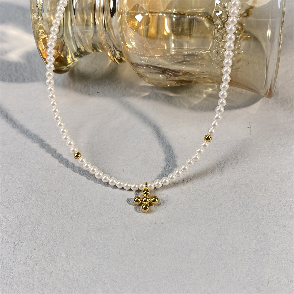 by johanne法国复古小众设计项链时尚气质高级感珍珠十字架锁骨链详情12