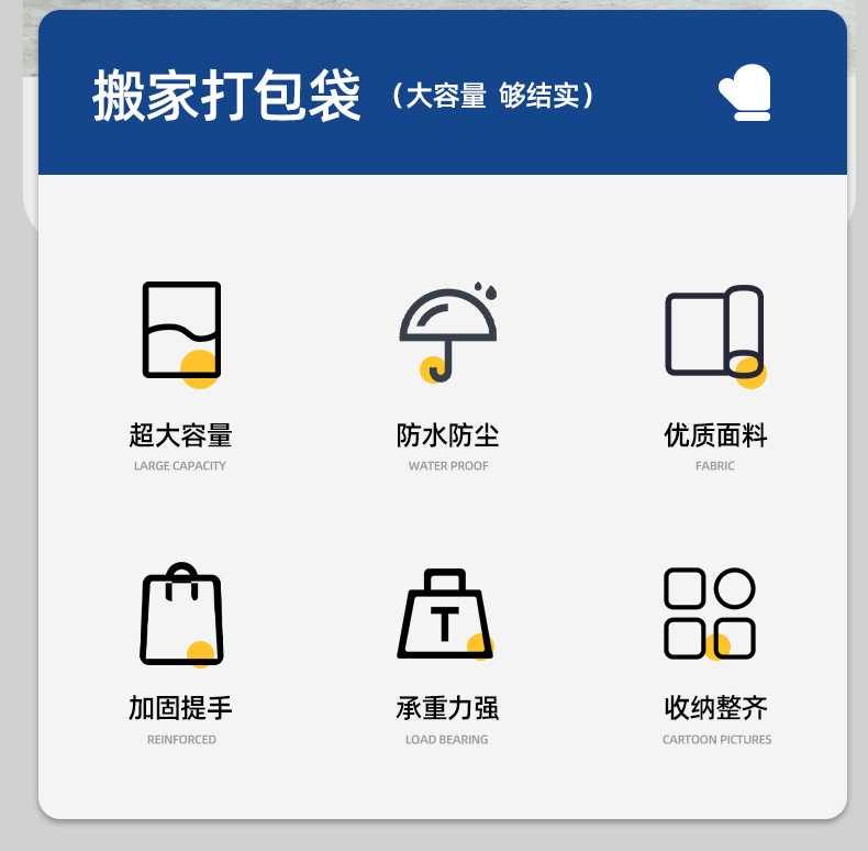 搬家打包袋被子棉被收纳袋子帆布蛇皮结实行李袋大容量麻袋编织袋详情2