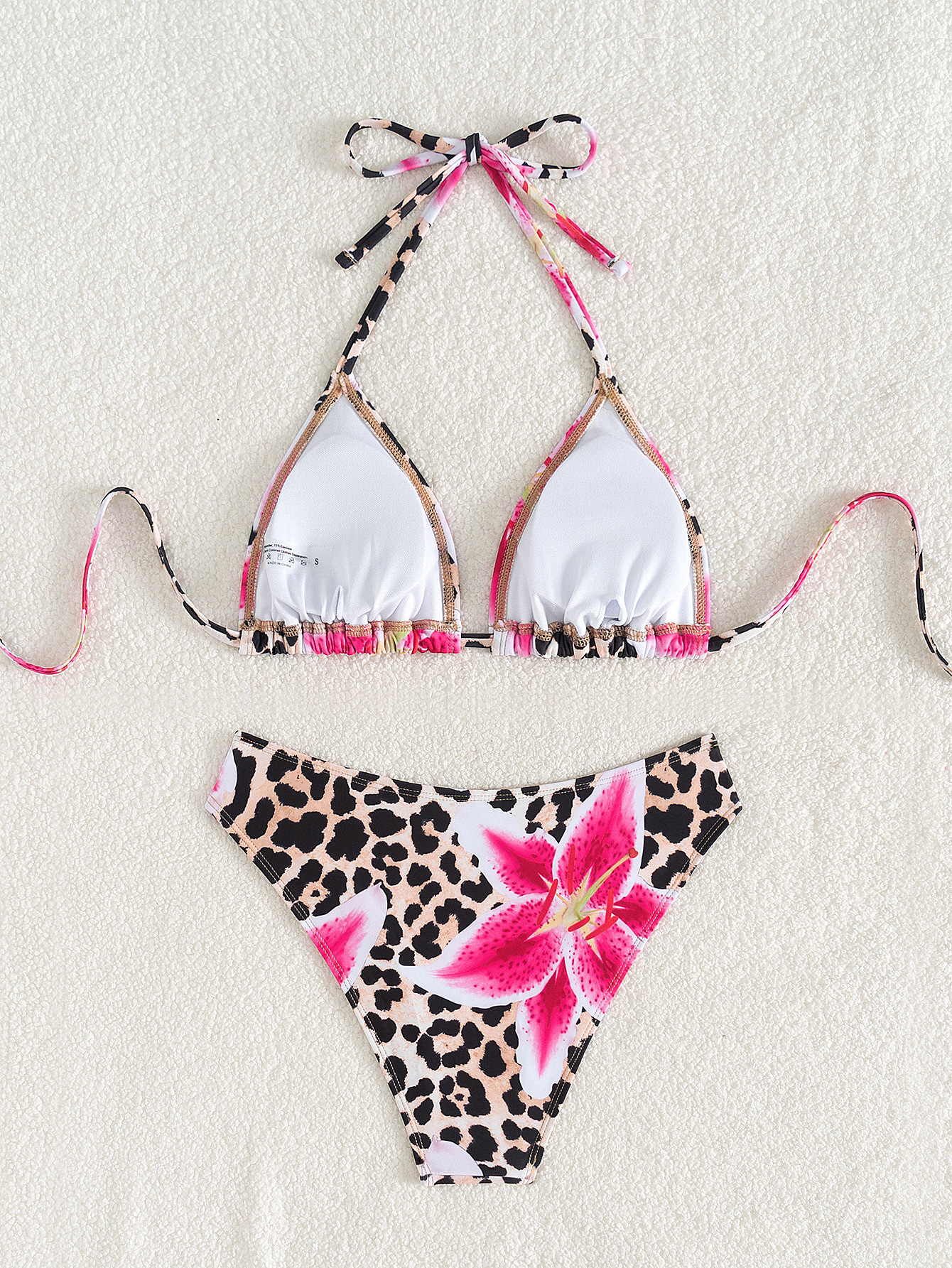 2026 New European and American cross-border bikini print leopard print strap triangular cup sexy bikini two-piece swimsuit for women pic 14