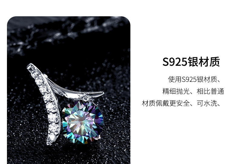 Zhuoheng Select s925 Pure Silver Moissanite Earrings for Women with a high-end feel, new style ear studs, a bestseller in 2026, featuring a light luxury and high-end feel pic 6