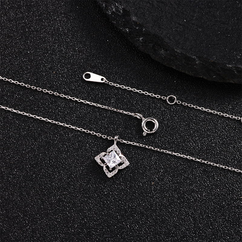 S925 All-silver Swan Kiss Heart Necklace for Women, 26 new style gourd pendant love bouquet necklace pic 22