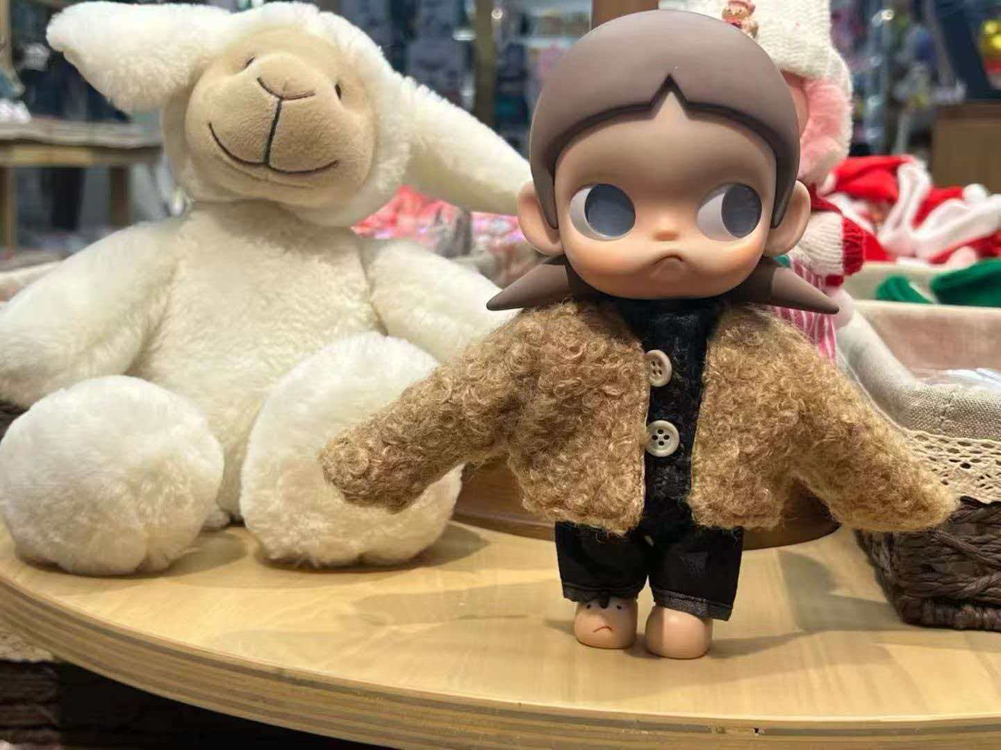 仅娃衣嘎子姐蓬松羊羔毛外套卷毛大衣百搭秋冬衣服换装详情2