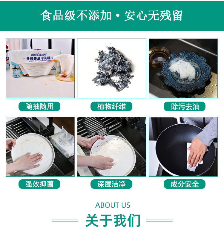 魔洗片多效去油污洗碗巾包装盒鱼鳞布手撕抹布一次抹巾洗碗棉素棉详情6