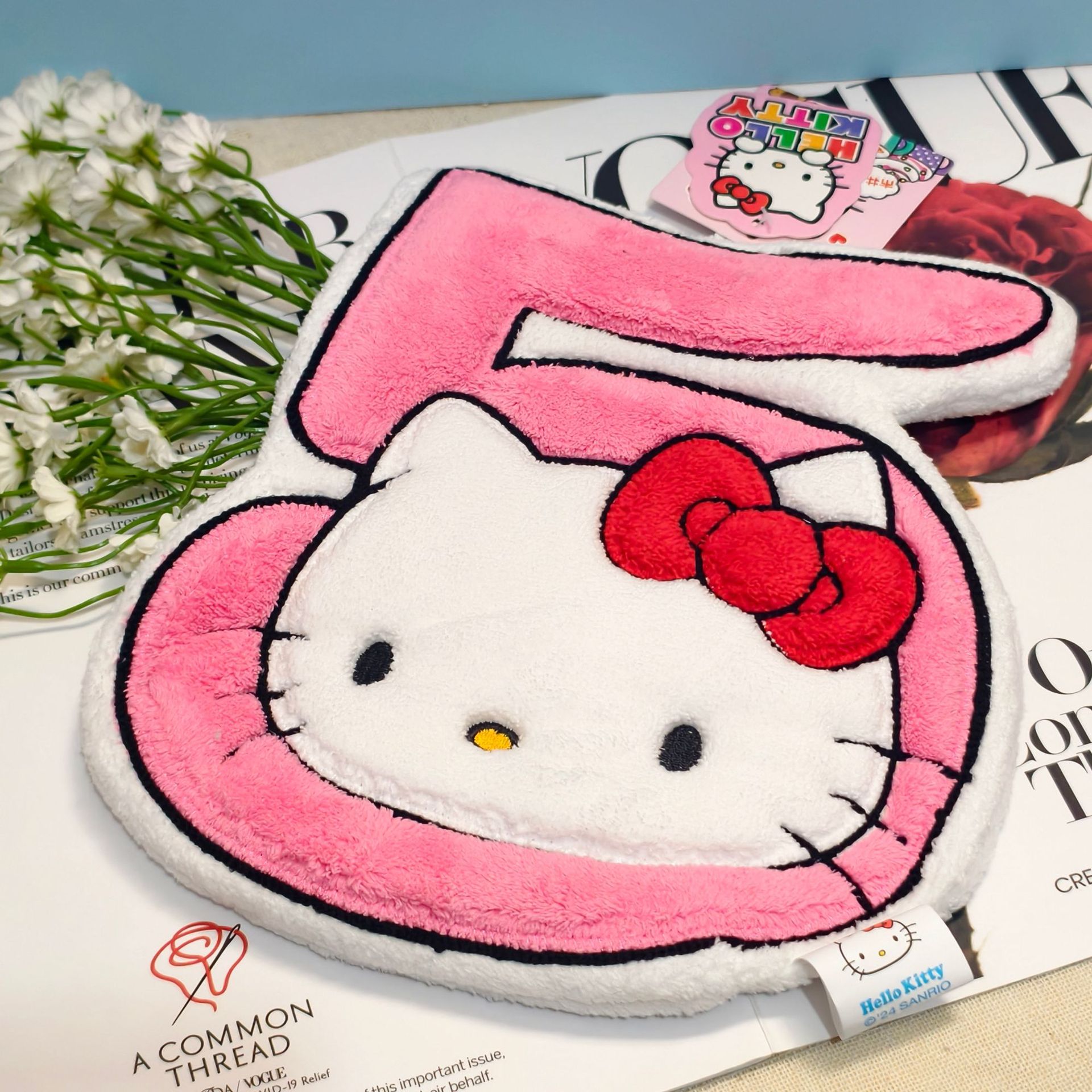 三丽鸥正版Hellokitty擦手巾可爱卡通毛巾挂式双层吸水珊瑚绒详情5