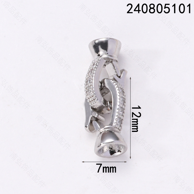 珍珠项链扣头镶锆喇叭扣万能扣收尾扣手链扣毛衣链diy珠宝配件详情6