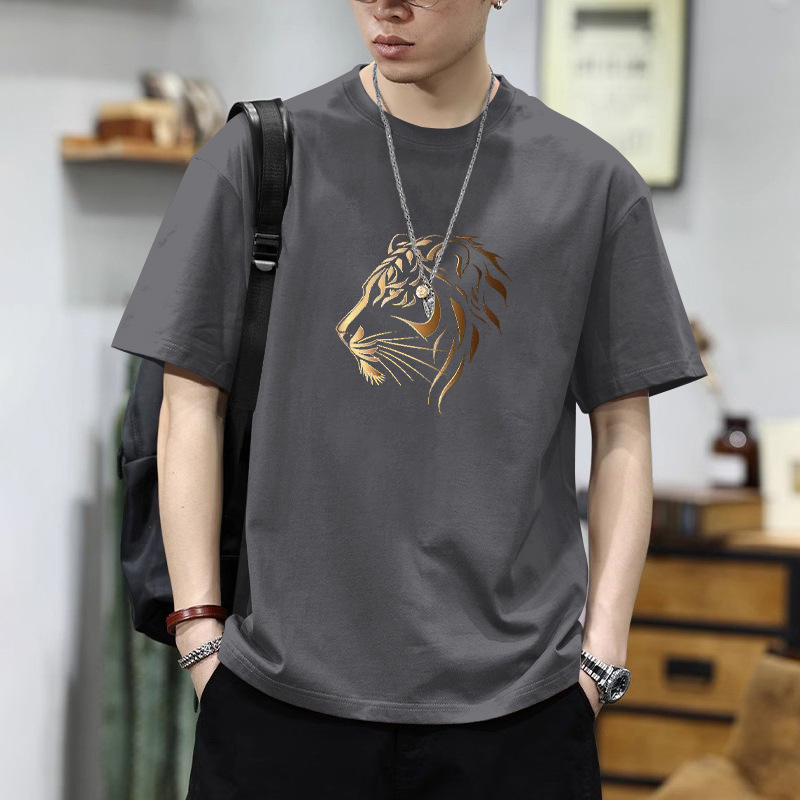 Pure cotton summer new versatile loose short-sleeved T-shirt, cool half-sleeved top for male students, simple and trendy Hong Kong-style T-shirt pic 11