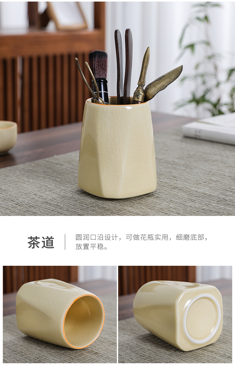 德化汝窑茶具套装全套泡茶盖碗高档套装茶壶自动懒人石磨泡茶器详情21