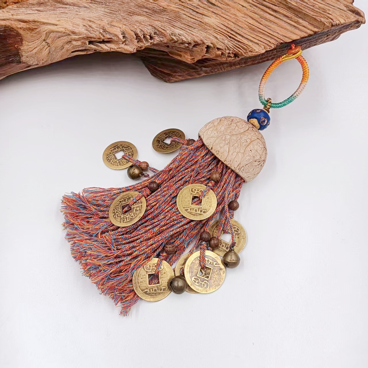 林蝶植物果壳手摇铃串手链瑜伽伴奏手工成品风铃乐器自然清新详情8