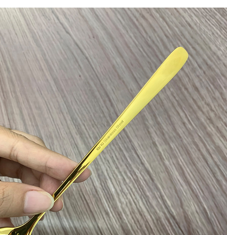 304不锈钢金色咖啡勺搅拌勺镀金长柄勺家用喝粥调羹蛋糕甜品勺详情7