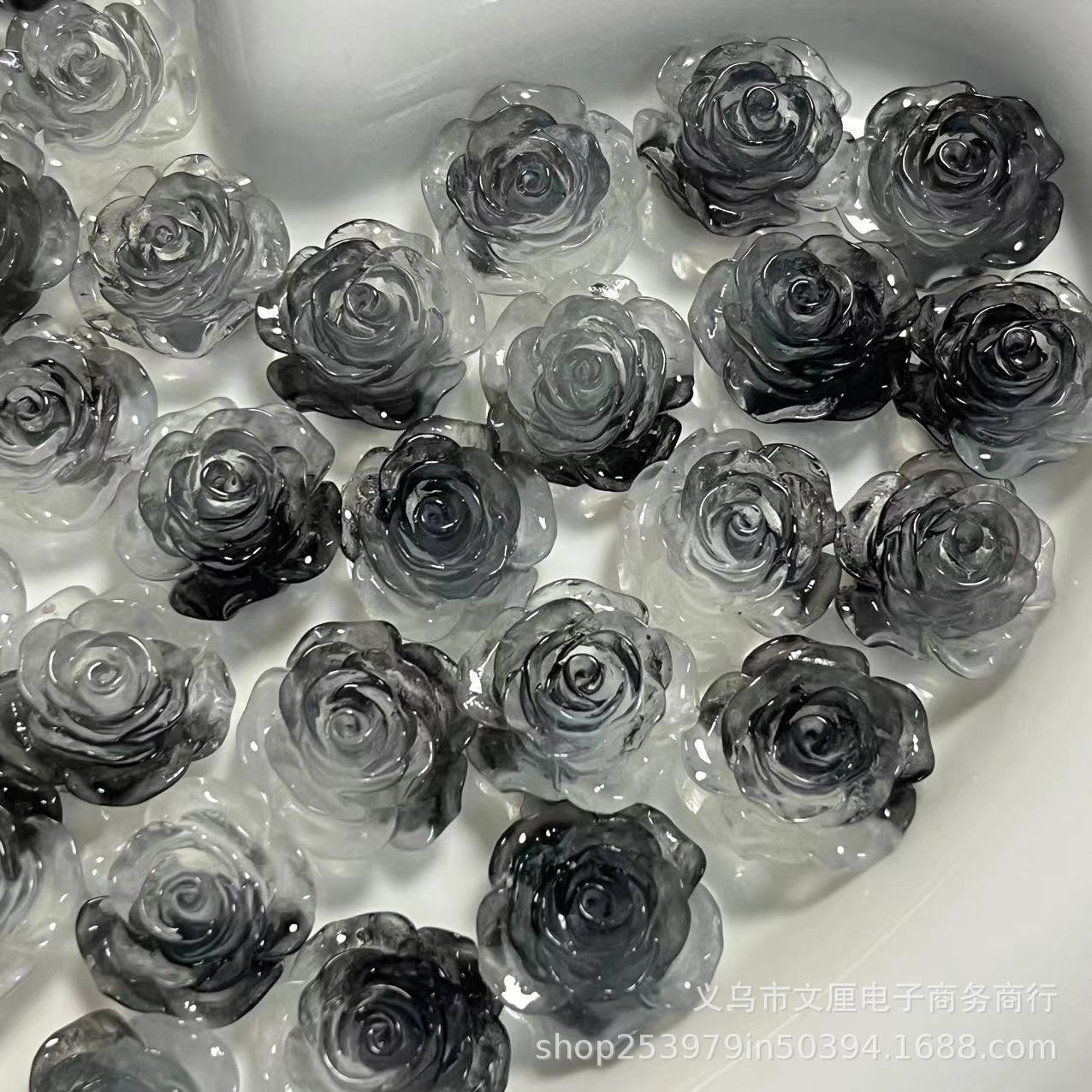 New 18MM glow-in-the-dark rose rose handmade store wholesale resin cream gel photo wholesale stud design pic 3