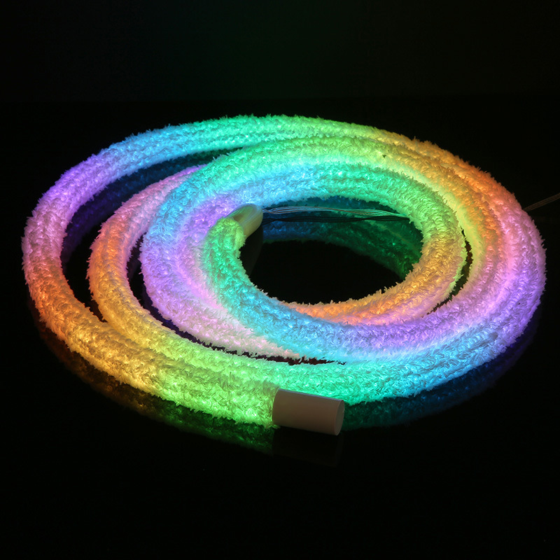 LED flexible color-changing light strip, 360-degree empress velvet woven light, RGB color-changing neon light, outdoor decorative linear light pic 1