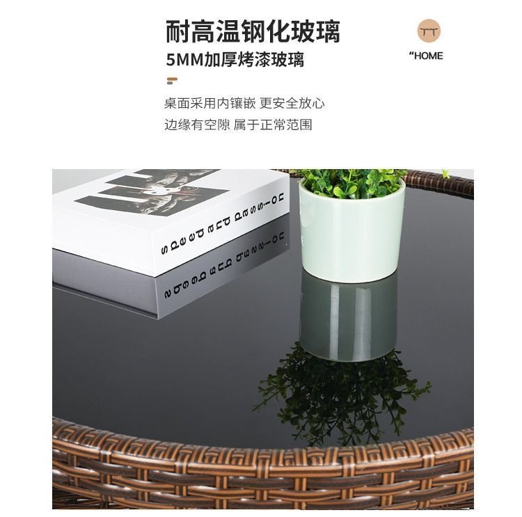 The balcony tea table and chair set can store small-sized household tables and chairs, outdoor rattan chairs, three-piece sets, and leisure coffee tables and chairs pic 10