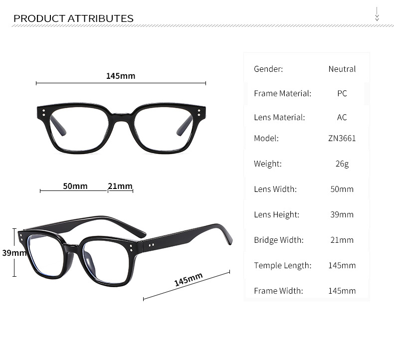 The new anti-blue light myopia glasses, the same style as the popular ones on Xiaohongshu, are fashionable and trendy for both men and women. They can be paired with neutral refractive index glasses pic 9