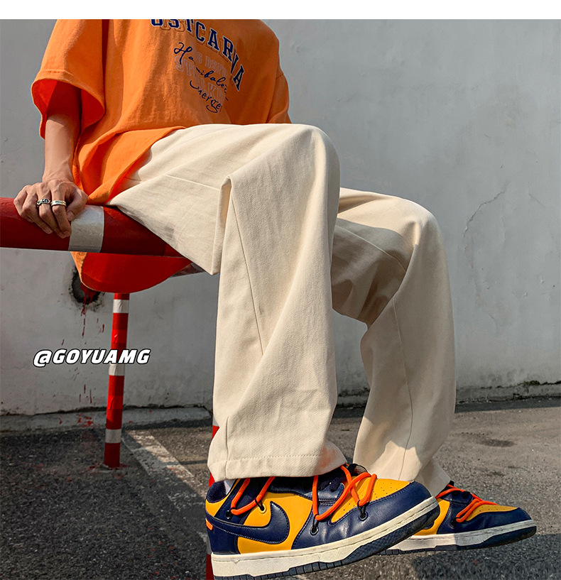 2025新款男士裤子秋冬裤子百搭设计感小众阔腿长裤日系直筒休闲裤详情24