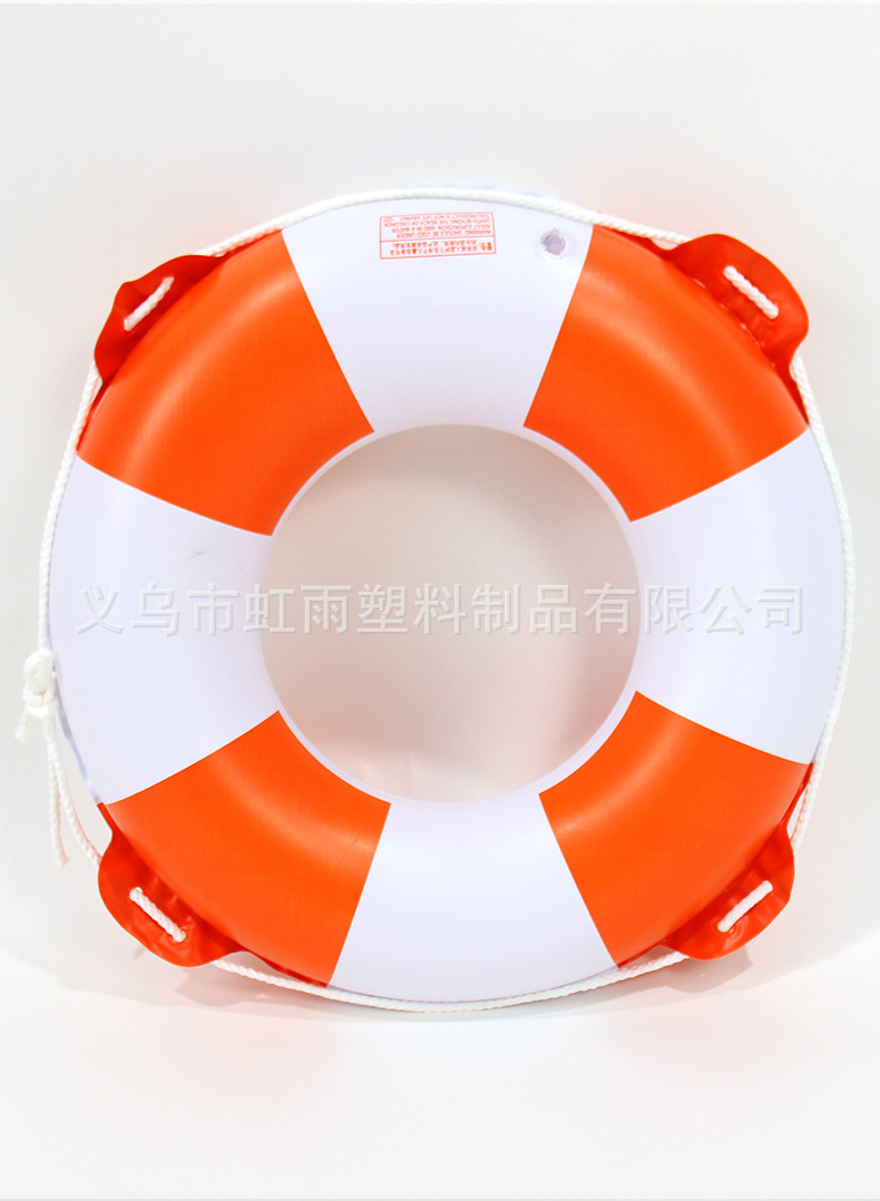 虹雨成人青少年复古橙色带绳游泳圈加厚海边救生装备安全防护详情5
