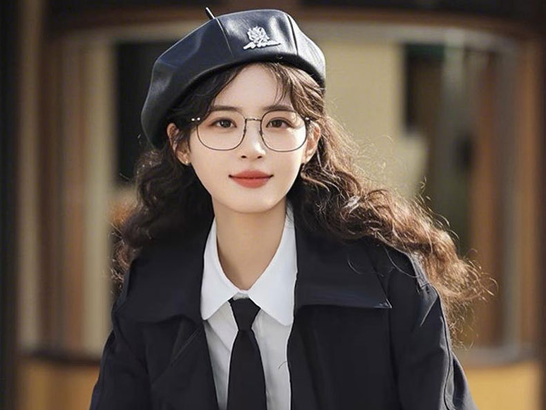加长款过膝风衣女早春新款韩版学院风学生气质休闲黑色大衣详情1