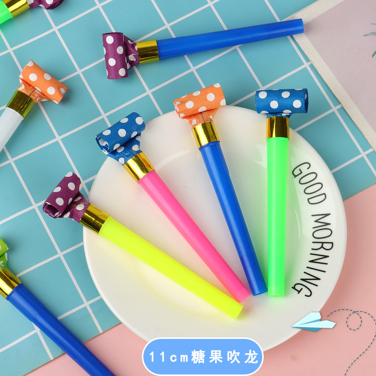 糖果吹龙雨丝吹龙厂家批发纸头吹龙口哨儿童生日派对用品创意吹龙详情11